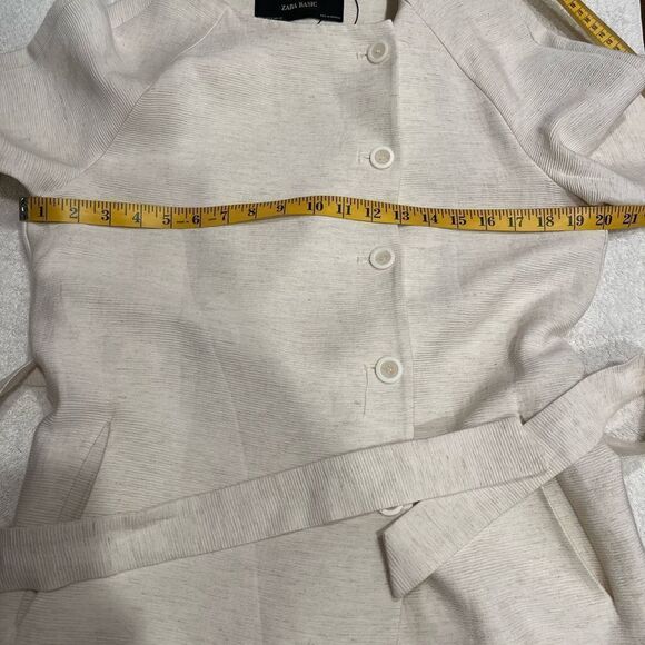 Zara Sand Texture Viscose Blend Belted Coat Jacket.Size M - Picture 16 of 16
